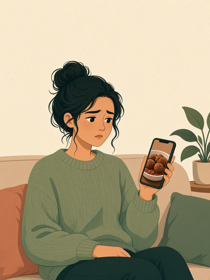 Someone scrolling recipes on their phone